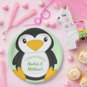 ペンギン・ベビー・シャワー・グリーン ペーパープレート (パーティー)