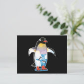 ペンギン ペンギン 冬 デザイン 南極 プレゼント ポストカード (スタンド正面)