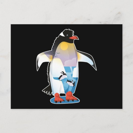ペンギン ペンギン 冬 デザイン 南極 プレゼント ポストカード (正面)