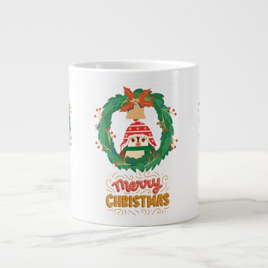 ペンギン、メリークリスマス ジャンボコーヒーマグカップ (正面)