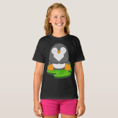 ペンギン ヨガ フィットネス 瞑想 Tシャツ (正面フル)