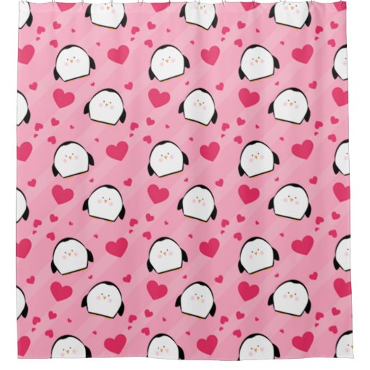 ペンギン・ラブ シャワーカーテン (正面)