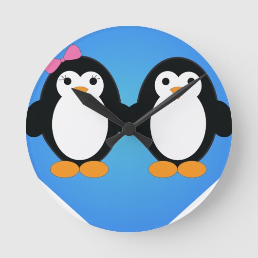 ペンギン·ラブ ラウンド壁時計 (正面)