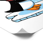 ペンギン・ラブ：愛らしい「ハート溶融」カップル・アート ポスター (角)