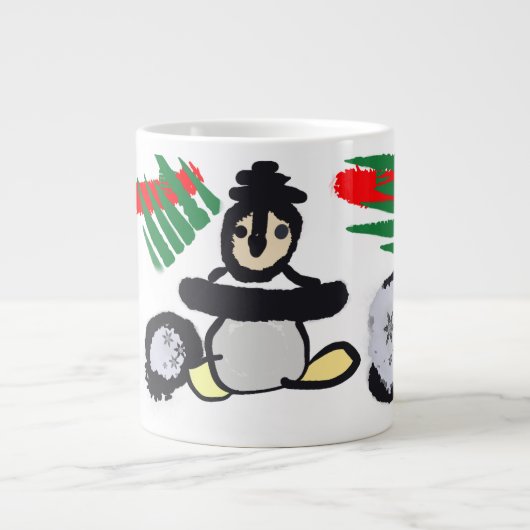 ペンギン ロック クリスマス ジャンボコーヒーマグカップ (正面)