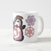 ペンギン 冬 ジャンボコーヒーマグカップ (正面右)
