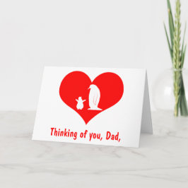 ペンギン: 幸せな父の日のパパおよびひよこ カード