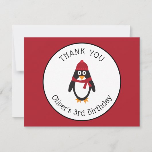 ペンギン 感謝のメッセージカード サンキューカード (正面)