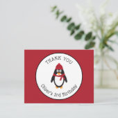 ペンギン 感謝のメッセージカード サンキューカード (スタンド正面)