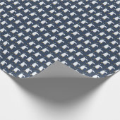 ペンギン:暗い水色(小) ラッピングペーパー (角)