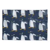 ペンギン：暗い水色（小） 枕カバー (裏面)