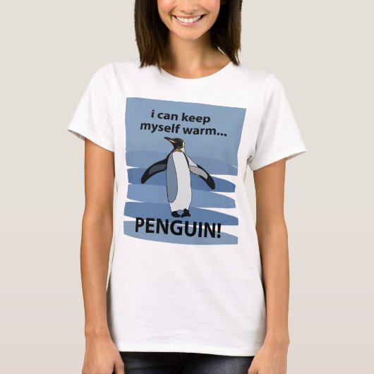 ペンギン 水生動物 鳥 おもしろい Tシャツ (正面)