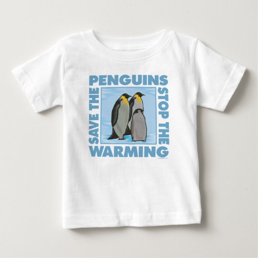 ペンギン・温暖化 ベビーTシャツ (正面)