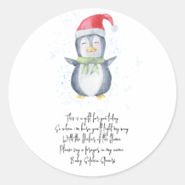 ペンギン。祈りの言葉キャンドルラベル ラウンドシール