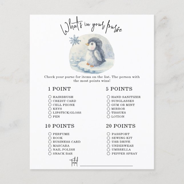 ペンギン – 財布の赤ちゃんシャワーの中の何 (正面)