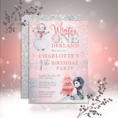 ペンギン |雪だるまウィンターワンダーランド第1誕生日 招待状