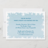 ペンギン、雪片の新年 招待状 (裏面)