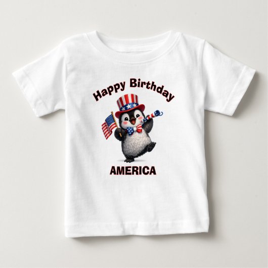 ペンギン (4L) 愛国少年Tシャツ ベビーTシャツ (正面)