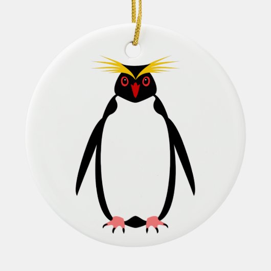 ペンギン rockhopper もしくは マカロニ セラミックオーナメント (正面)