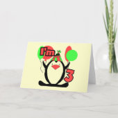 ペンギンIは3誕生日Tシャツとギフト カード (正面)