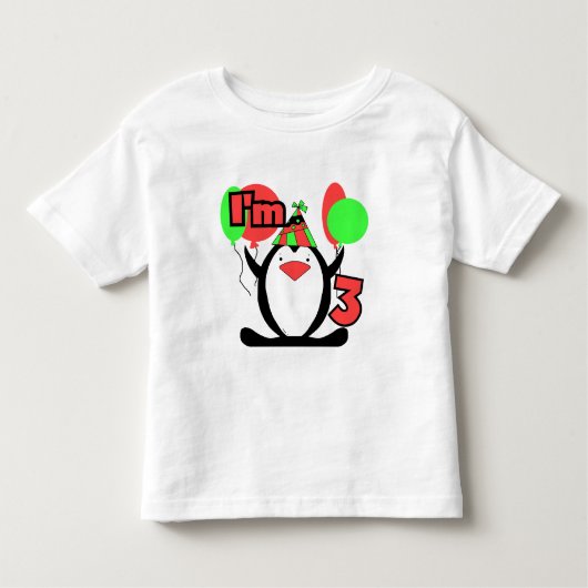ペンギンIは3誕生日Tシャツとギフト トドラーTシャツ (正面)
