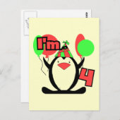 ペンギンIは4枚のTシャツとギフト ポストカード (正面/裏面)