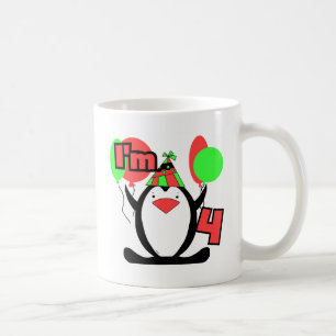 ペンギンIは4誕生日Tシャツとギフト コーヒーマグカップ