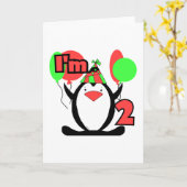 ペンギンI'm 2 T – シャツとギフト カード (黄色い花)