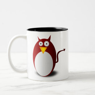 ペンギンLinux Tux Ubuntu Devil Demon ツートーンマグカップ