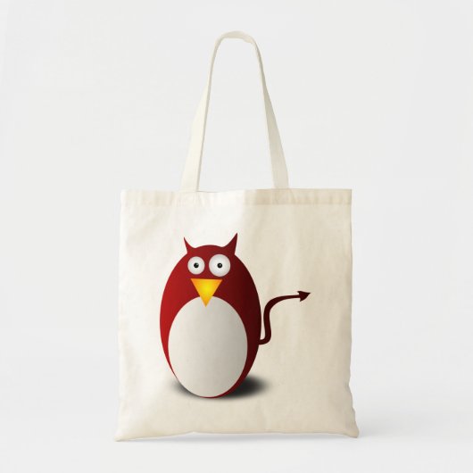 ペンギンLinux Tux Ubuntu Devil Demon トートバッグ (正面)