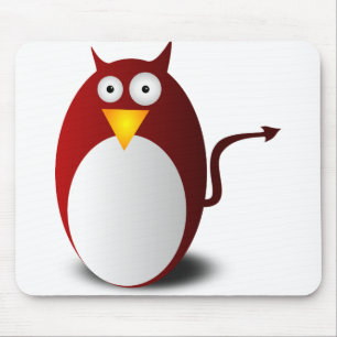ペンギンLinux Tux Ubuntu Devil Demon マウスパッド