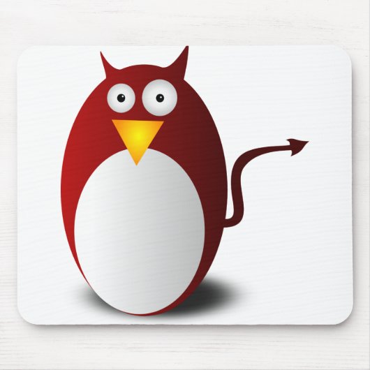 ペンギンLinux Tux Ubuntu Devil Demon マウスパッド (正面)