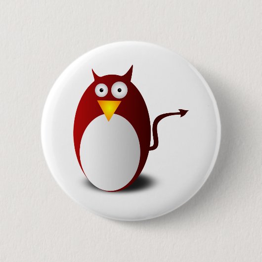 ペンギンLinux Tux Ubuntu Devil Demon 缶バッジ (正面)