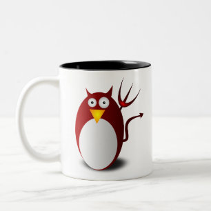 ペンギンLinux Tux Ubuntu Devil Trident Lucifer ツートーンマグカップ