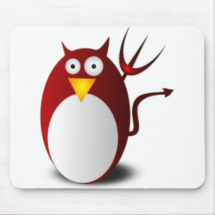 ペンギンLinux Tux Ubuntu Devil Trident Lucifer マウスパッド