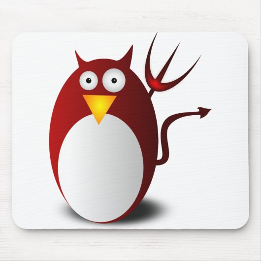 ペンギンLinux Tux Ubuntu Devil Trident Lucifer マウスパッド (正面)