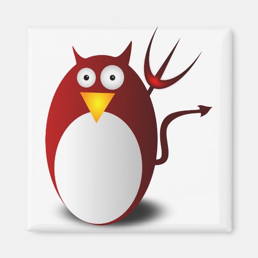 ペンギンLinux Tux Ubuntu Devil Trident Lucifer マグネット (正面)