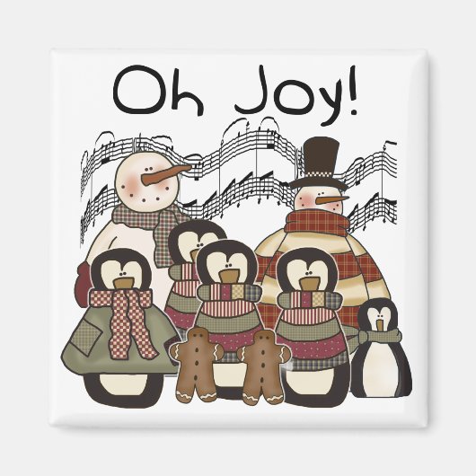 ペンギンOh JoyクリスマスTシャツ&ギフト マグネット (正面)