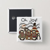 ペンギンOh JoyクリスマスTシャツ&ギフト 缶バッジ (正面&裏面)