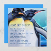 ペンギンStrut 5.25 x 5.25インチ招待状 招待状 (正面/裏面)