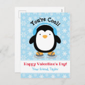ペンギンValentines Day Cards (Kids) パーソナライズされた - シーズンポストカード (正面/裏面)