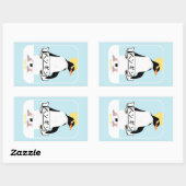 ペンギ日本のン書のアレ読ン 長方形シール (シート)