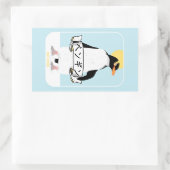 ペンギ日本のン書のアレ読ン 長方形シール (バッグ)