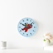 ペンギ飛んでいるンの丸い時計 ラウンド壁時計 (ホーム)