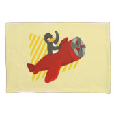 ペンギ飛んでいるンの枕ケース 枕カバー (正面)