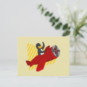 ペンギ飛んでいるンの漫画はがき ポストカード (スタンド正面)