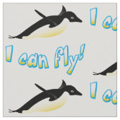 ペンギ飛んでいるン ファブリック (クローズアップ)