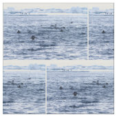 ペンギ飛んでいるン ファブリック (クローズアップ)