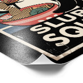 ペンギ食べンのラーメンおもしろいスラップ隊 フォトプリント            (角)