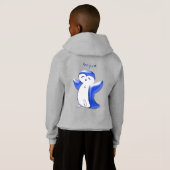 ペングハッピーペンギンおもしろいクラブ(Blue-G)キッズフード付きスウェットシャツ (裏面フル)